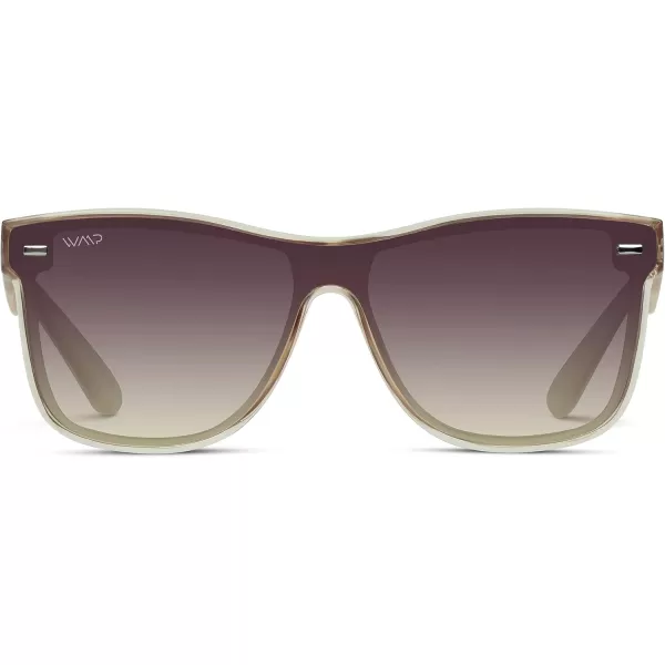 WearMe Pro  Polarized Full Mirror Flat Lens Square Modern SunglassesCrystal Cashmere  Gradient Sunset Lens