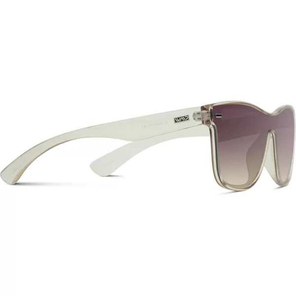 WearMe Pro  Polarized Full Mirror Flat Lens Square Modern SunglassesCrystal Cashmere  Gradient Sunset Lens