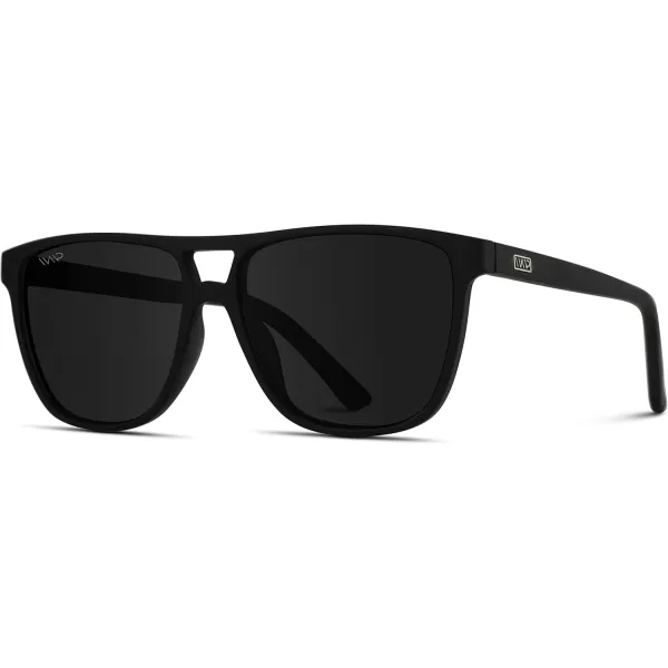 WearMe Pro  Polarized Large Double Bridge Aviator Sunglasses For Men WomenBlack  Black Lens