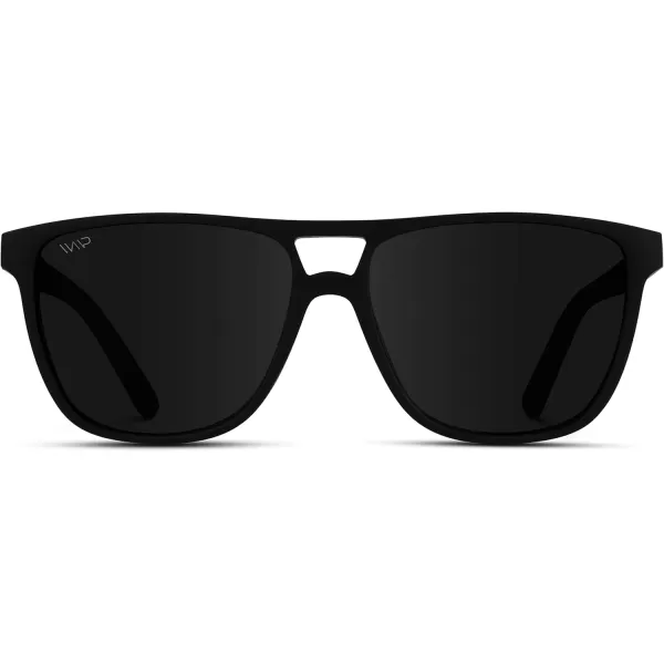 WearMe Pro  Polarized Large Double Bridge Aviator Sunglasses For Men WomenBlack  Black Lens