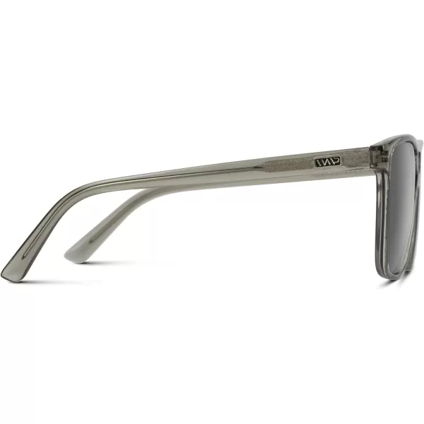 WearMe Pro  Polarized Large Double Bridge Aviator Sunglasses For Men WomenCrystal Grey  Black Lens
