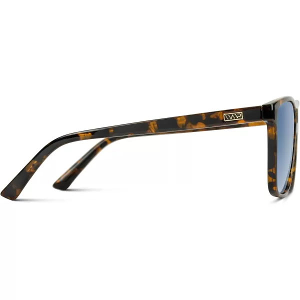 WearMe Pro  Polarized Large Double Bridge Aviator Sunglasses For Men WomenWhiskey Brown Tortoise  Blue Gradient Lens