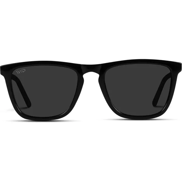 WearMe Pro  Polarized Lens Square Modern Sunglasses for MenBlack FrameBlack Lens