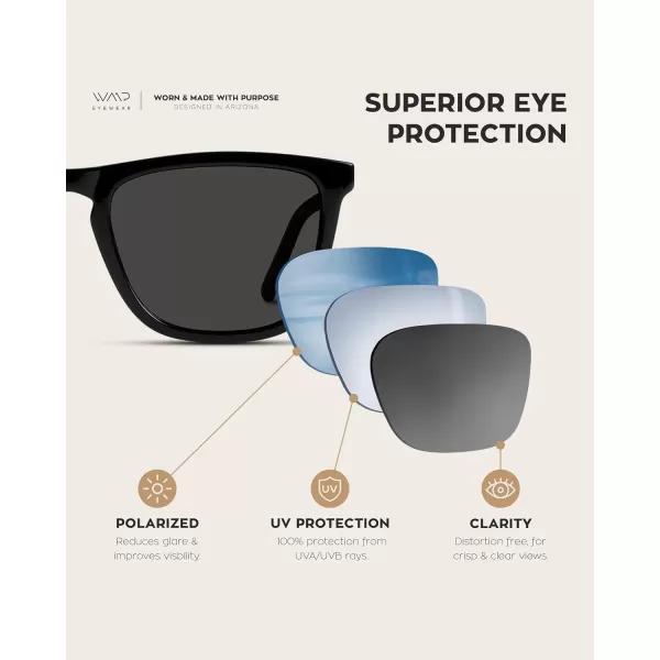 WearMe Pro  Polarized Lens Square Modern Sunglasses for MenBlack FrameBlack Lens