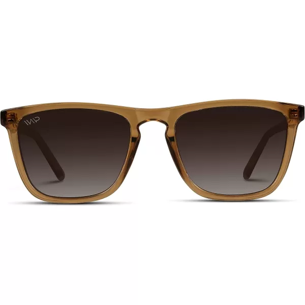 WearMe Pro  Polarized Lens Square Modern Sunglasses for MenBrown FrameBrown Lens