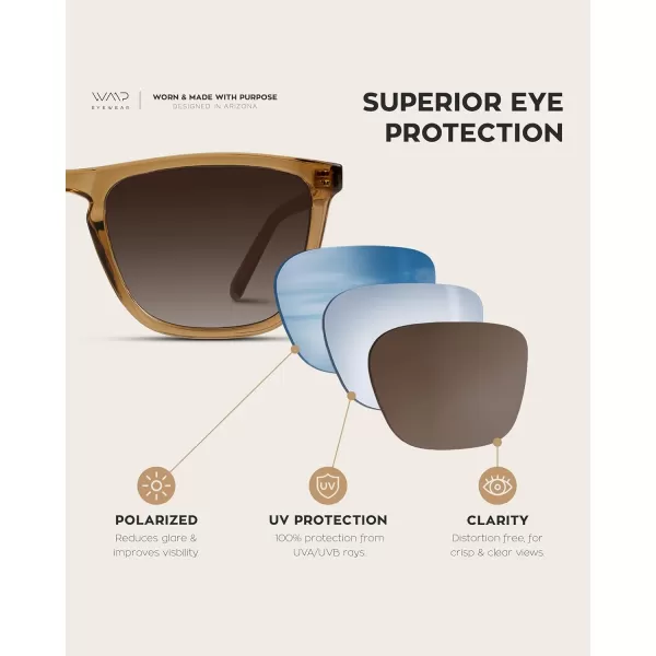 WearMe Pro  Polarized Lens Square Modern Sunglasses for MenBrown FrameBrown Lens
