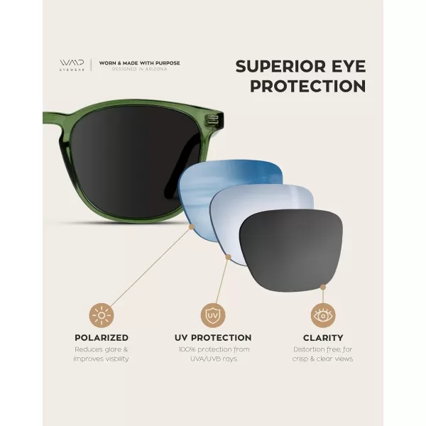 WearMe Pro Polarized Modern Rounded Square Mens SunglassesGreen FrameBlack Lens