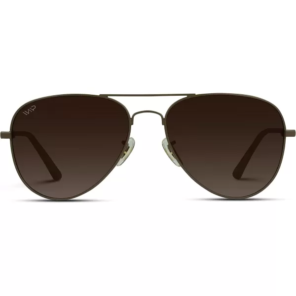 WearMe Pro  Polarized Pilot Style Classic Aviator SunglassesBrown Frame  Gradient Brown Lens