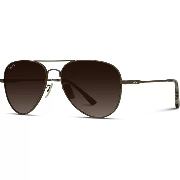 WearMe Pro  Polarized Pilot Style Classic Aviator SunglassesBrown Frame  Gradient Brown Lens