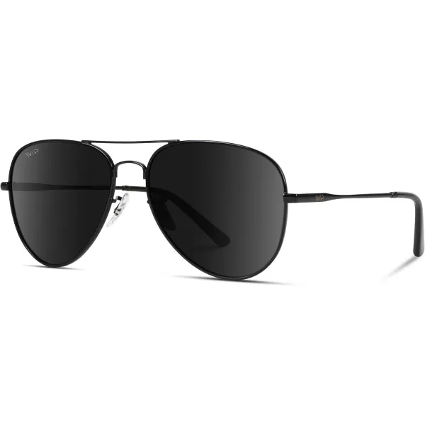 WearMe Pro  Polarized Pilot Style Classic Aviator SunglassesFull Black