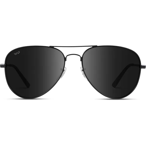 WearMe Pro  Polarized Pilot Style Classic Aviator SunglassesFull Black