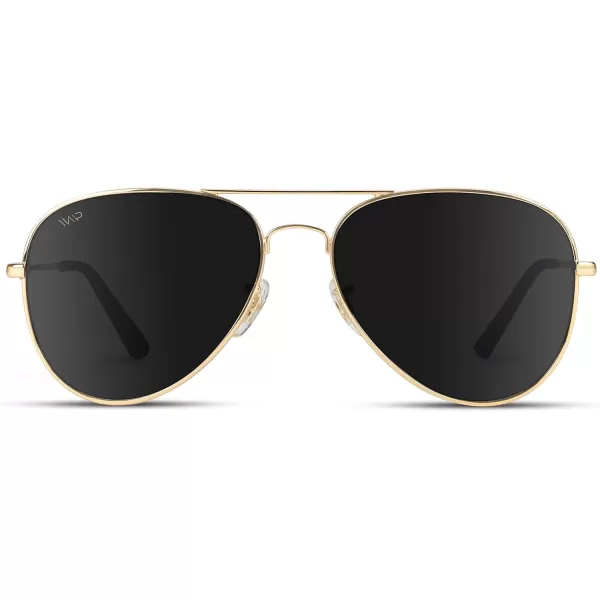 WearMe Pro  Polarized Pilot Style Classic Aviator SunglassesGold  Black
