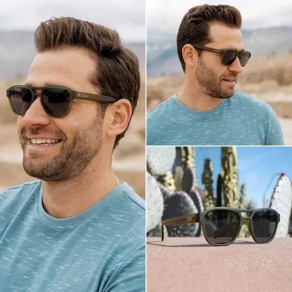 WearMe Pro Polarized Rectangular Sunglasses with Frosted Frame and 100 UV and UVB Protection for Men and WomenGreen