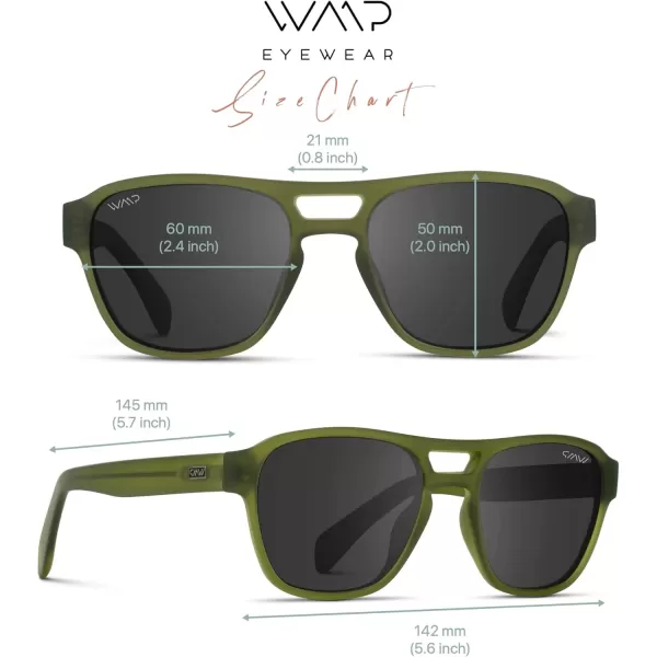 WearMe Pro Polarized Rectangular Sunglasses with Frosted Frame and 100 UV and UVB Protection for Men and WomenGreen