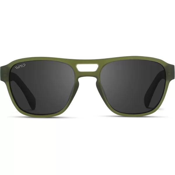 WearMe Pro Polarized Rectangular Sunglasses with Frosted Frame and 100 UV and UVB Protection for Men and WomenGreen