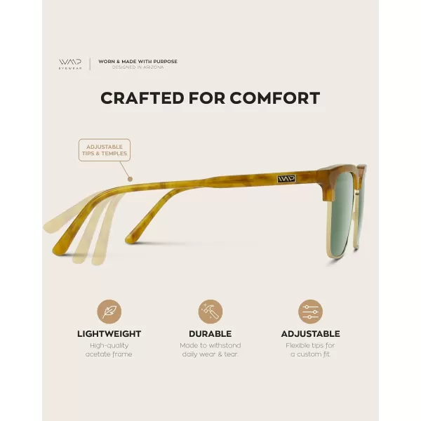 WearMe Pro Polarized SemiRimless Rectangular SunglassesDesert Storm Tortoise  Smoke Green Lens