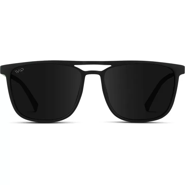 WearMe Pro Premium Polarized Double Bar Sunglasses for Men and Women UVA and UVBBlack Frame  Black Lens