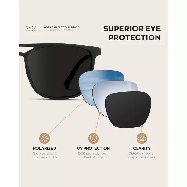 WearMe Pro Premium Polarized Double Bar Sunglasses for Men and Women UVA and UVBBlack Frame  Black Lens
