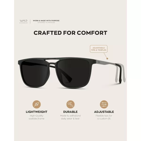 WearMe Pro Premium Polarized Double Bar Sunglasses for Men and Women UVA and UVBBlack Frame  Black Lens