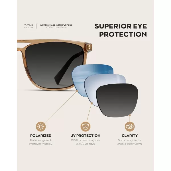 WearMe Pro Premium Polarized Double Bar Sunglasses for Men and Women UVA and UVBCrystal Brown Frame  Gradient Black Lens