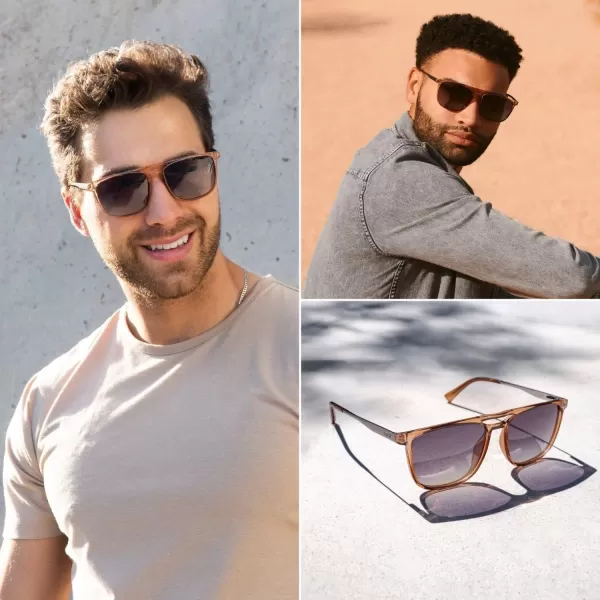 WearMe Pro Premium Polarized Double Bar Sunglasses for Men and Women UVA and UVBCrystal Saguaro Green  Black Lens
