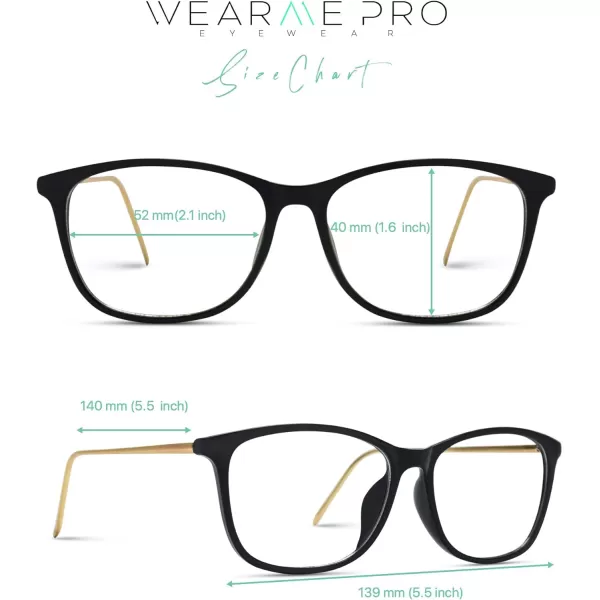WearMe Pro  Rectangular Blue Light Elegant Metal Frame Modern GlassesClear