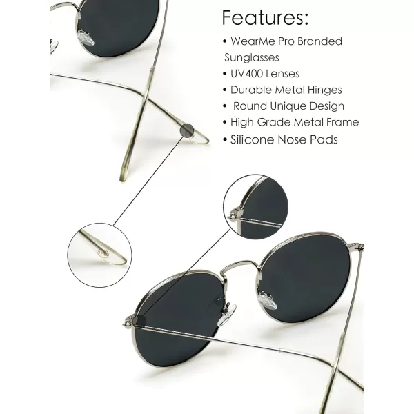 WearMe Pro  Reflective Lens Round Trendy SunglassesGold Frame  Blue Mirrored Lens