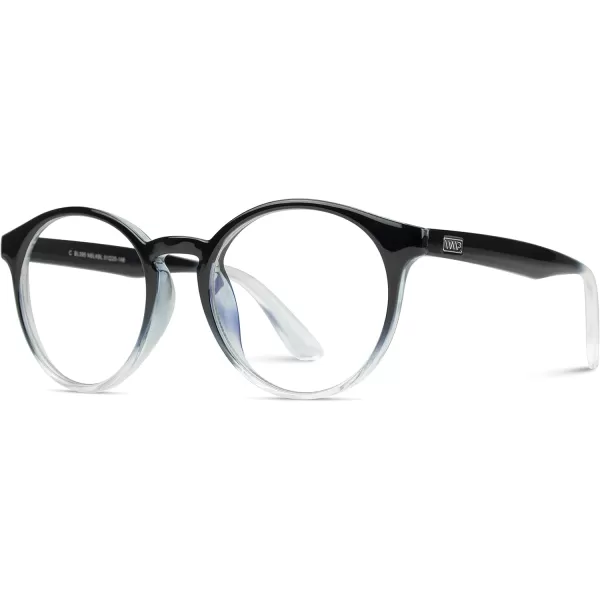 WearMe Pro Retro Round Blue Light Blocking Glasses  UV ampamp Bluelight Blocker for Women MenBlack Frame