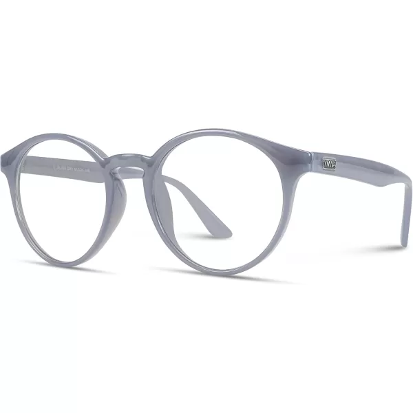 WearMe Pro Retro Round Blue Light Blocking Glasses  UV ampamp Bluelight Blocker for Women MenDark Grey Frame