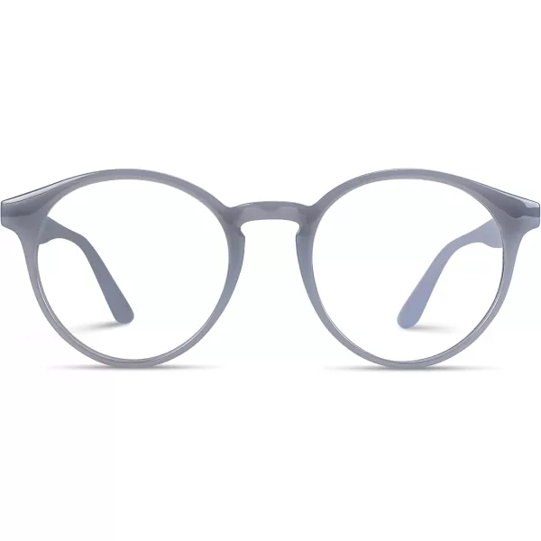 WearMe Pro Retro Round Blue Light Blocking Glasses  UV ampamp Bluelight Blocker for Women MenDark Grey Frame