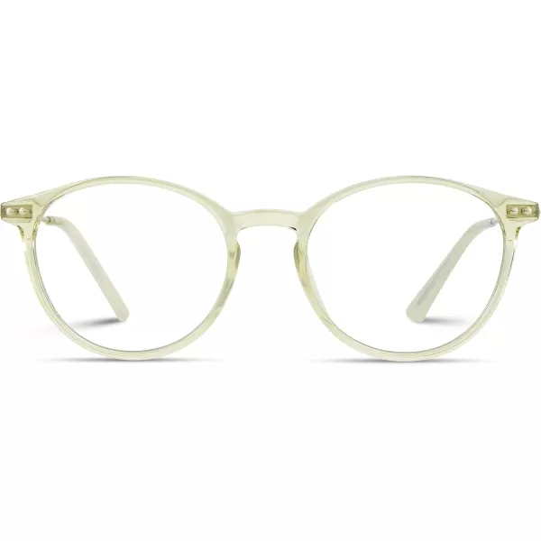 WearMe Pro  Trendy Crystal Round Retro Blue Light Glasses for Women and MenGreenSilver