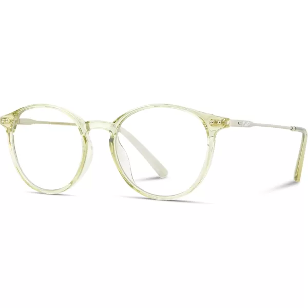 WearMe Pro  Trendy Crystal Round Retro Blue Light Glasses for Women and MenGreenSilver
