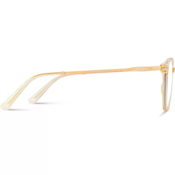 WearMe Pro  Trendy Crystal Round Retro Blue Light Glasses for Women and MenPeach