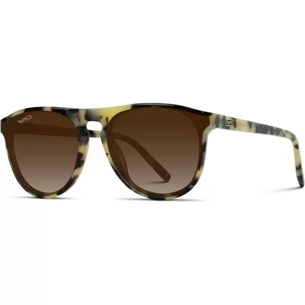 WearMe Pro WMP Eyewear  Large Modern One Bridge Round SunglassesBeige Tortoise Frame  Gradient Brown Lens