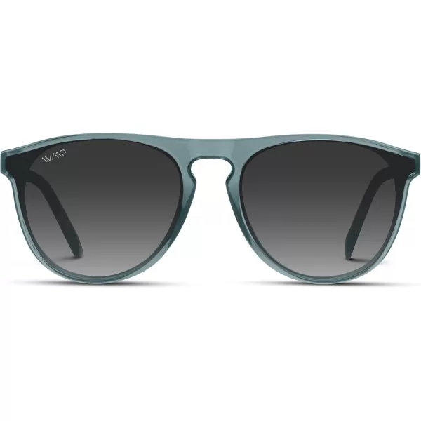 WearMe Pro WMP Eyewear  Large Modern One Bridge Round SunglassesCrystal Blue Frame  Gradient Black Lens