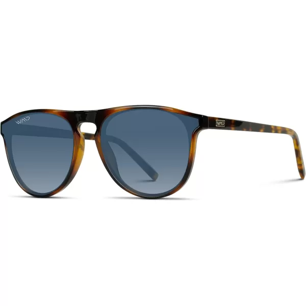 WearMe Pro WMP Eyewear  Large Modern One Bridge Round SunglassesTortoise Frame  Gradient Blue Lens