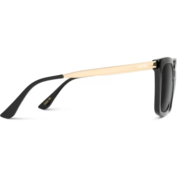 WearMe Pro WMP Eyewear  Square Oversized Metal Frame Fashion Style Women Polarized SunglassesBlack  Black Lens