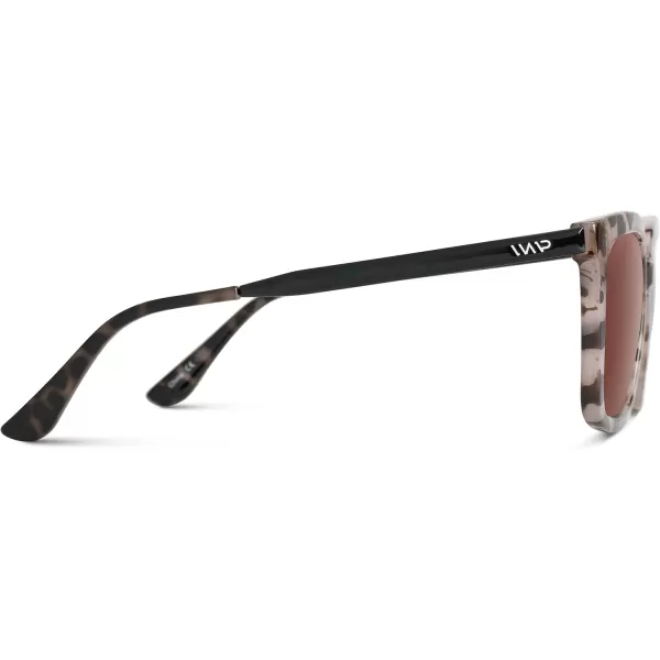 WearMe Pro WMP Eyewear  Square Oversized Metal Frame Fashion Style Women Polarized SunglassesBlush Pink Tortoise  Gradient Brown Lens
