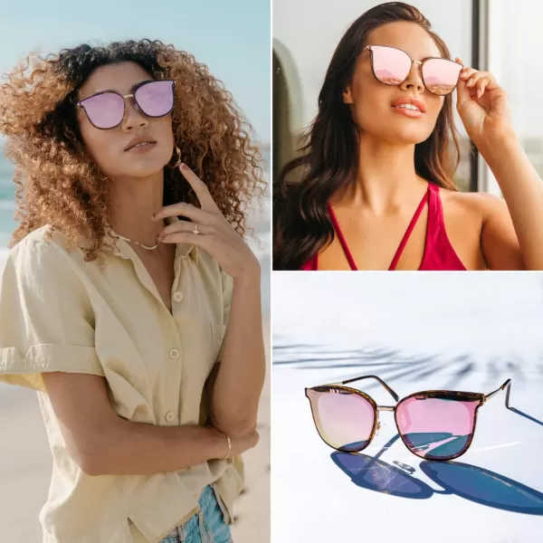 WearMe Pro  Women Large Flat Lens Square Fashion Modern SunglassesPink