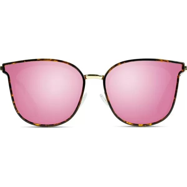 WearMe Pro  Women Large Flat Lens Square Fashion Modern SunglassesPink