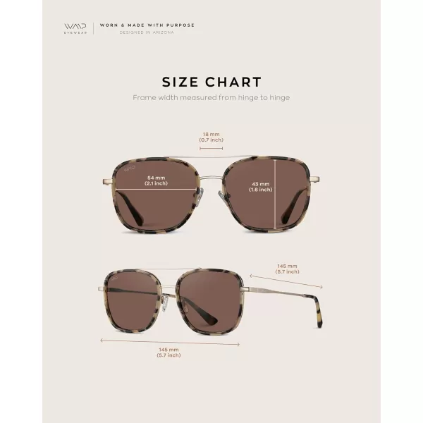 WearMe Pro Womens Polarized Square Sunglasses Modern Square Aviator with Double Bridge Vintage AestheticsBeige Tortoise Frame  Brown Lens