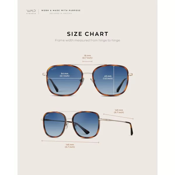 WearMe Pro Womens Polarized Square Sunglasses Modern Square Aviator with Double Bridge Vintage AestheticsBrown Tortoise Frame  Gradient Blue Lens