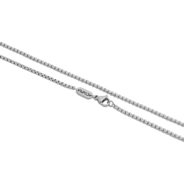 WearMe Pro14k Pendant Necklace  3mm Rolo Box Chain ampamp Rectangular Beveled Pendant with Porcelain Stone InsetSilver  Sage Pendant