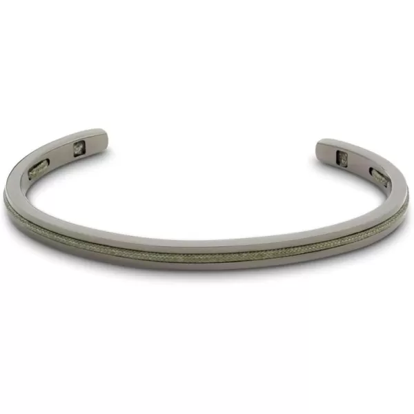 WearMe Pro Mens 3mm Cuff Bracelet with Rope Insert  Adjustable SizeGunmetal  Olive Green