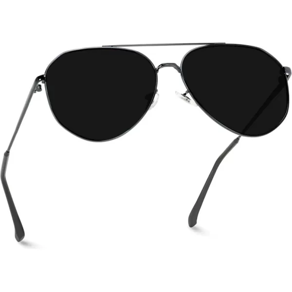 WearMe Pro Polarized Aviator Sunglasses for Women and Men  UV Protection  Reflective Lens  Pink Blue Black AviatorsBlack Frame Black Lens
