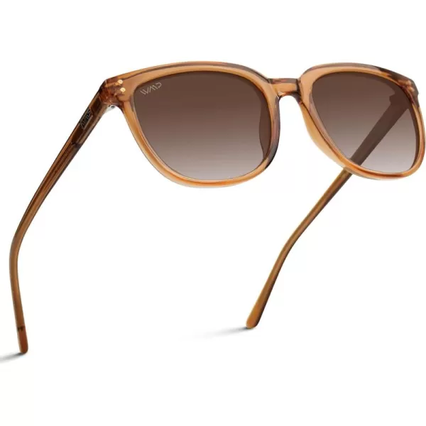WearMe Pro Polarized Classic Retro Flat Square Unisex SunglassesBrown Pattern  Brown Lens