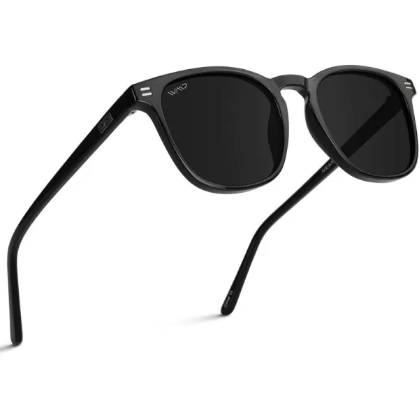 WearMe Pro Polarized Modern Rounded Square Mens SunglassesBlack Frame  Black Lens