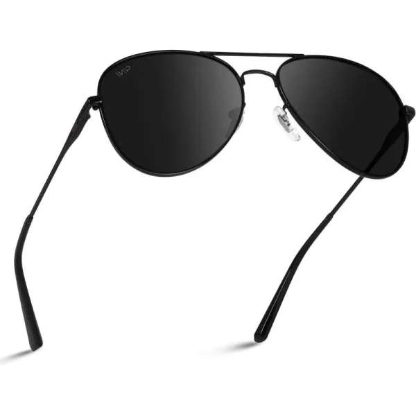 WearMe Pro  Polarized Pilot Style Classic Aviator SunglassesFull Black