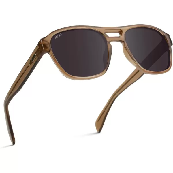 WearMe Pro Polarized Rectangular Sunglasses with Frosted Frame and 100 UV and UVB Protection for Men and WomenBrown