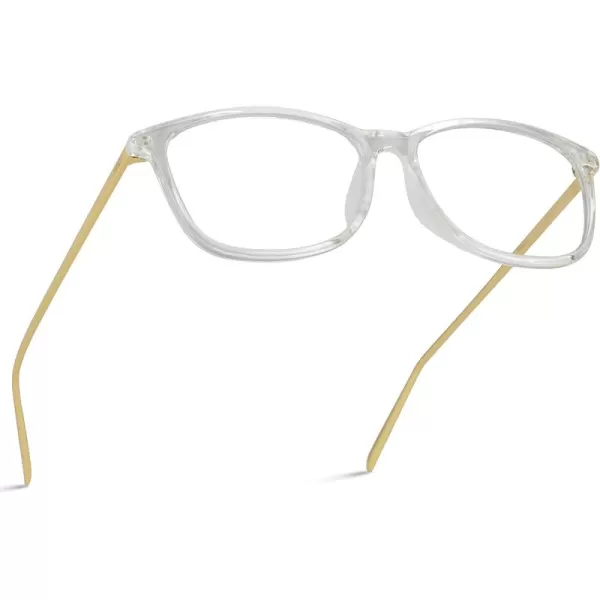 WearMe Pro  Rectangular Blue Light Elegant Metal Frame Modern GlassesClear